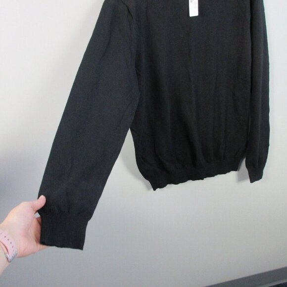 J Crew Sweater Men XL Tall Black Crewneck Long Sleeve Pullover Cotton Blend 316 - Picture 7 of 11